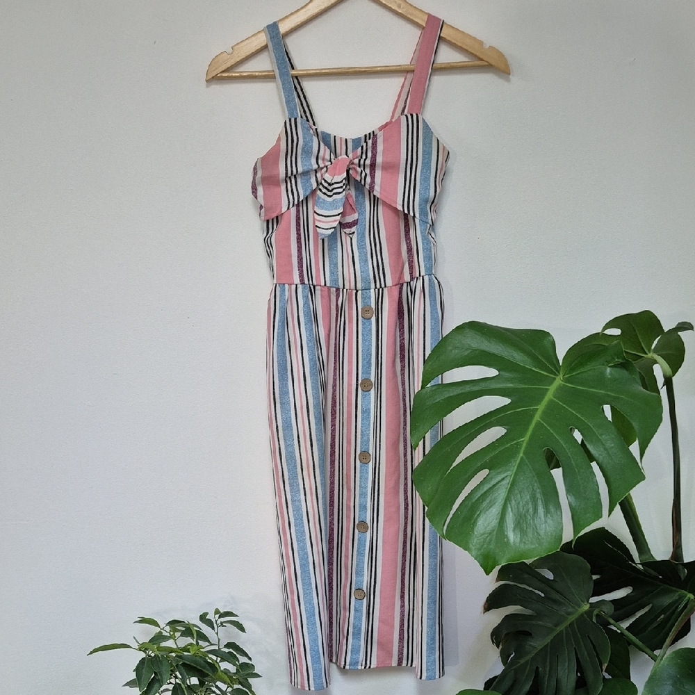Lily Bleu Pink and Blue Striped Kids Dress